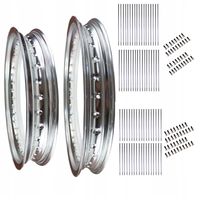 2x Obruč z hliníka 2x lúče Chróm 18 palcov 16 palcov Mz Etz 125 150 251