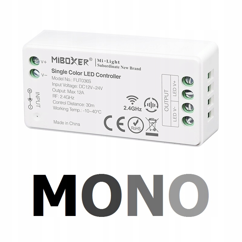

Sterownik Do Taśm Led Jednokolorowych 12A Mono