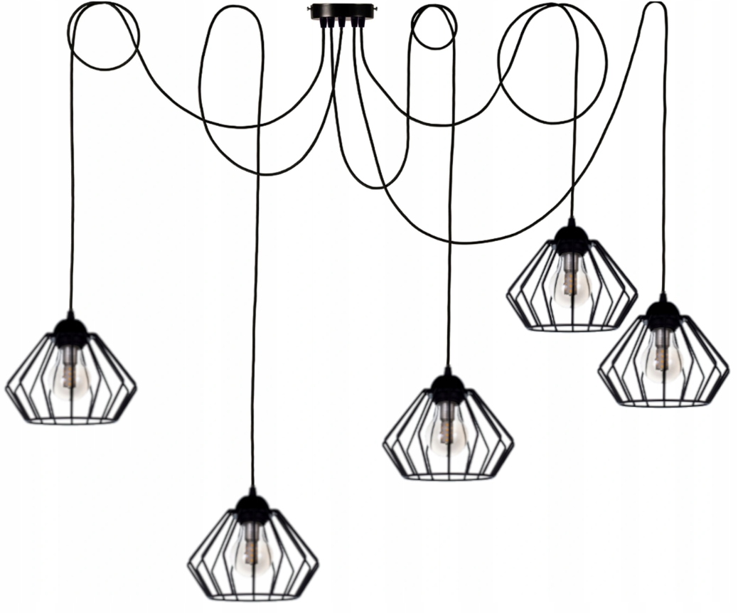 LAMPA WISZĄCA SUFITOWA PAJĄK DIAMENT LOFT EDISON