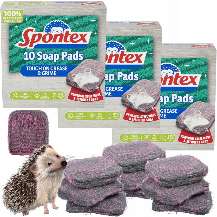 

Czyściki stalowe nasączone Spontex Soap Pads 30szt