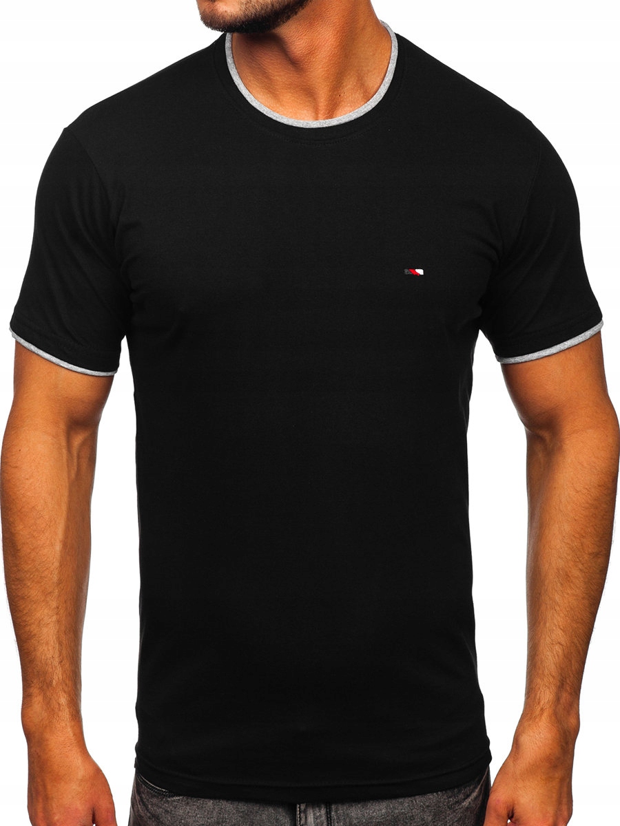 

T-shirt Męski Koszulka Czarna 14316 Denley_xl