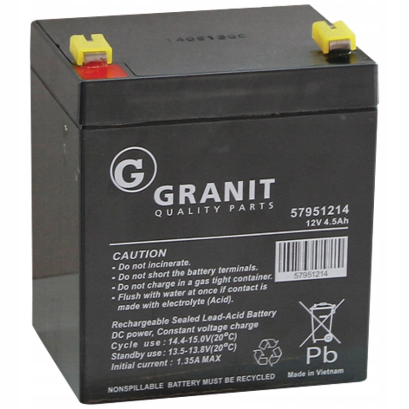 

Akumulator 12V, 4,5Ah 12V 4Ah 90mm Granit