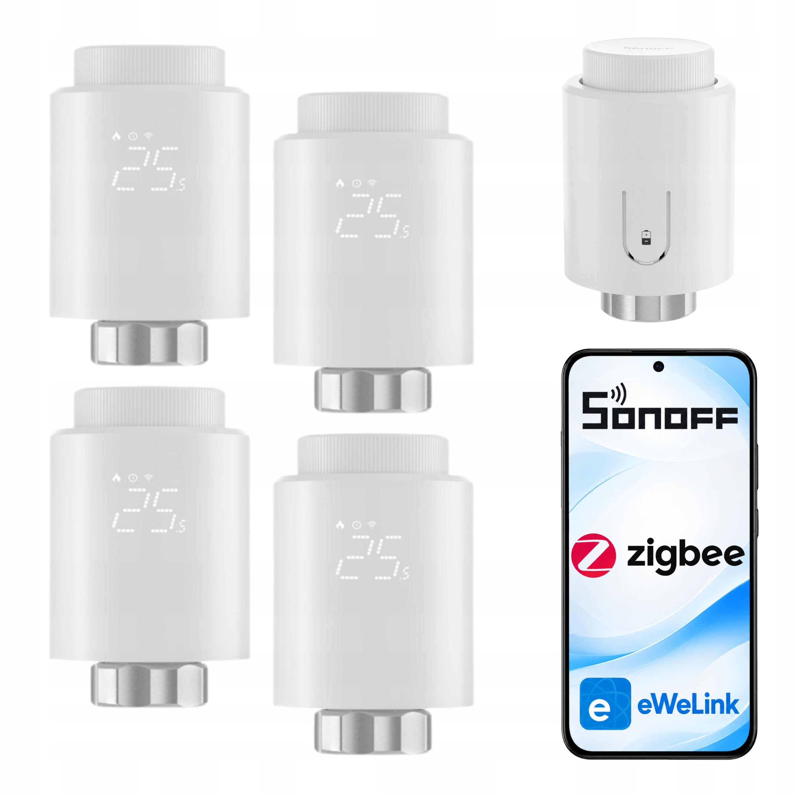 Sonoff Trvzb 4 Sztuki Głowica Termostatyczna Zigbee Smart Termostat Home