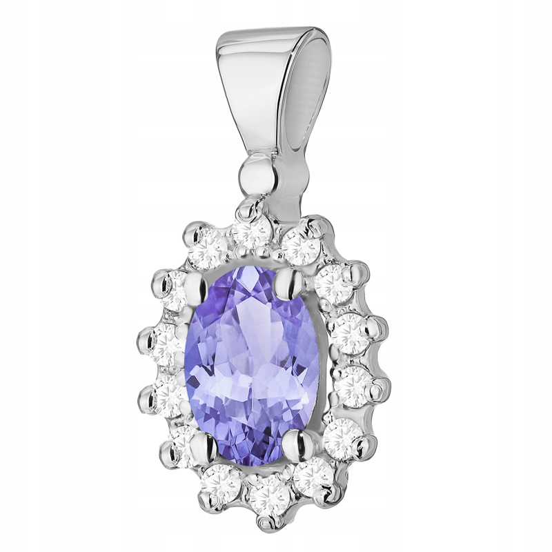 Zlatý Přívěsek Přívěsek pr. 585 s Tanzanitem 0,40 ct a brilianty 14k