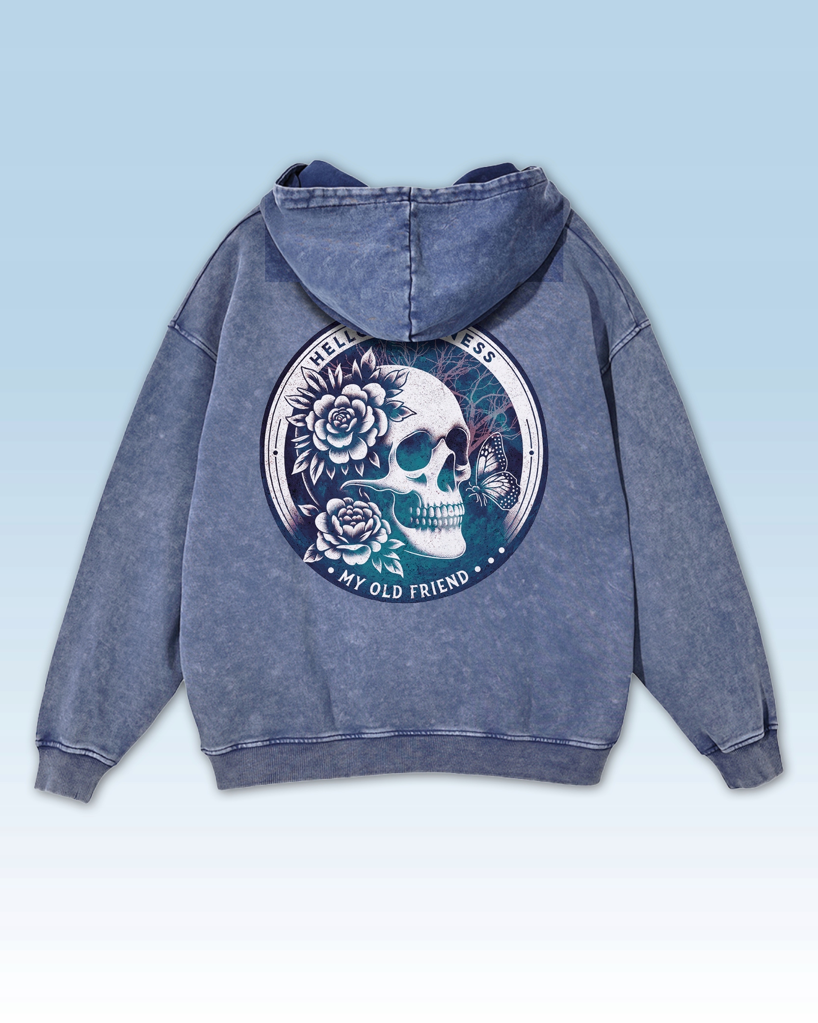 Mikina Hello Darkness My Old Friend Gotická Temná hloubka Modrá L