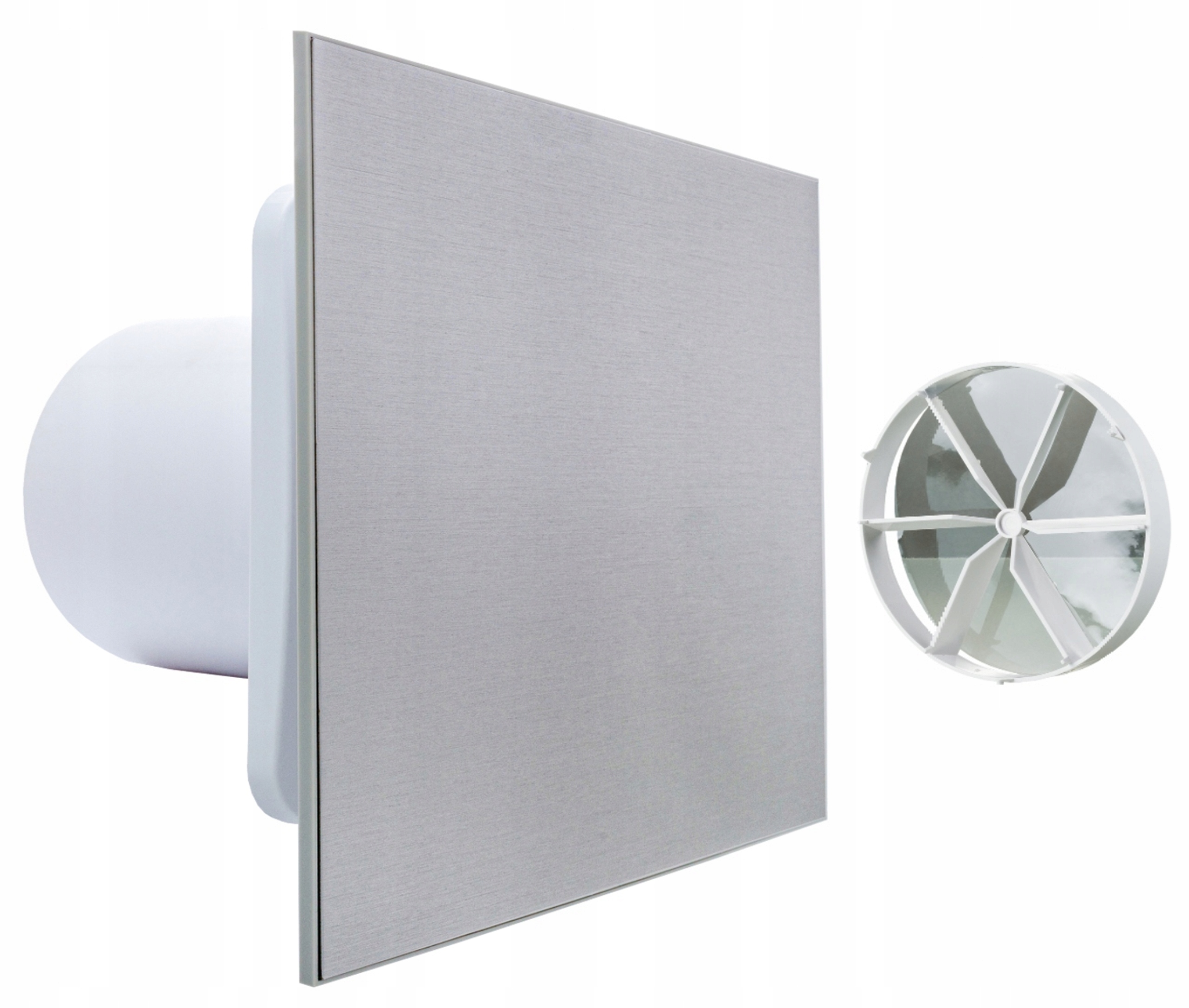Koupelnový Ventilátor FI125 Časový Spínač Hliník Tichý Bonus Ventil