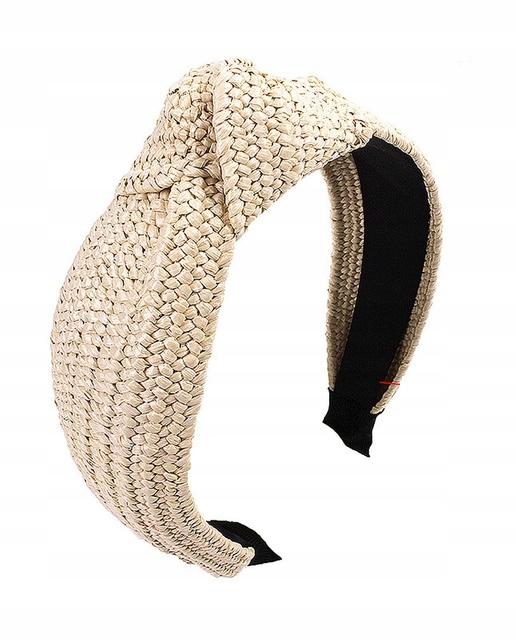 

Opaska do włosów rattan bow knot węzeł supeł rafia