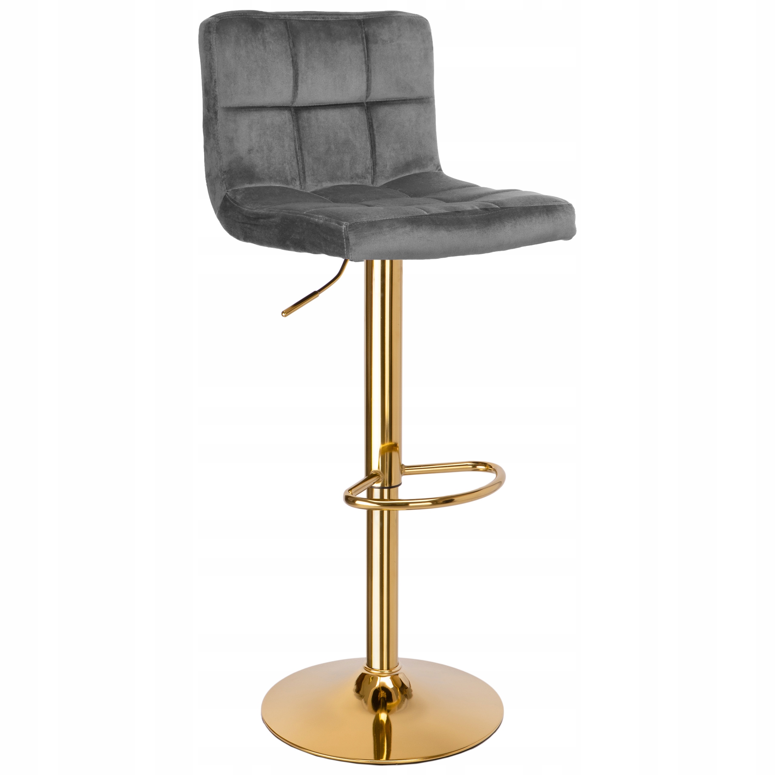 Barová Židle Barová Židle Arako Velvet Grafitová Zlatá Noha Velur Čalouněná