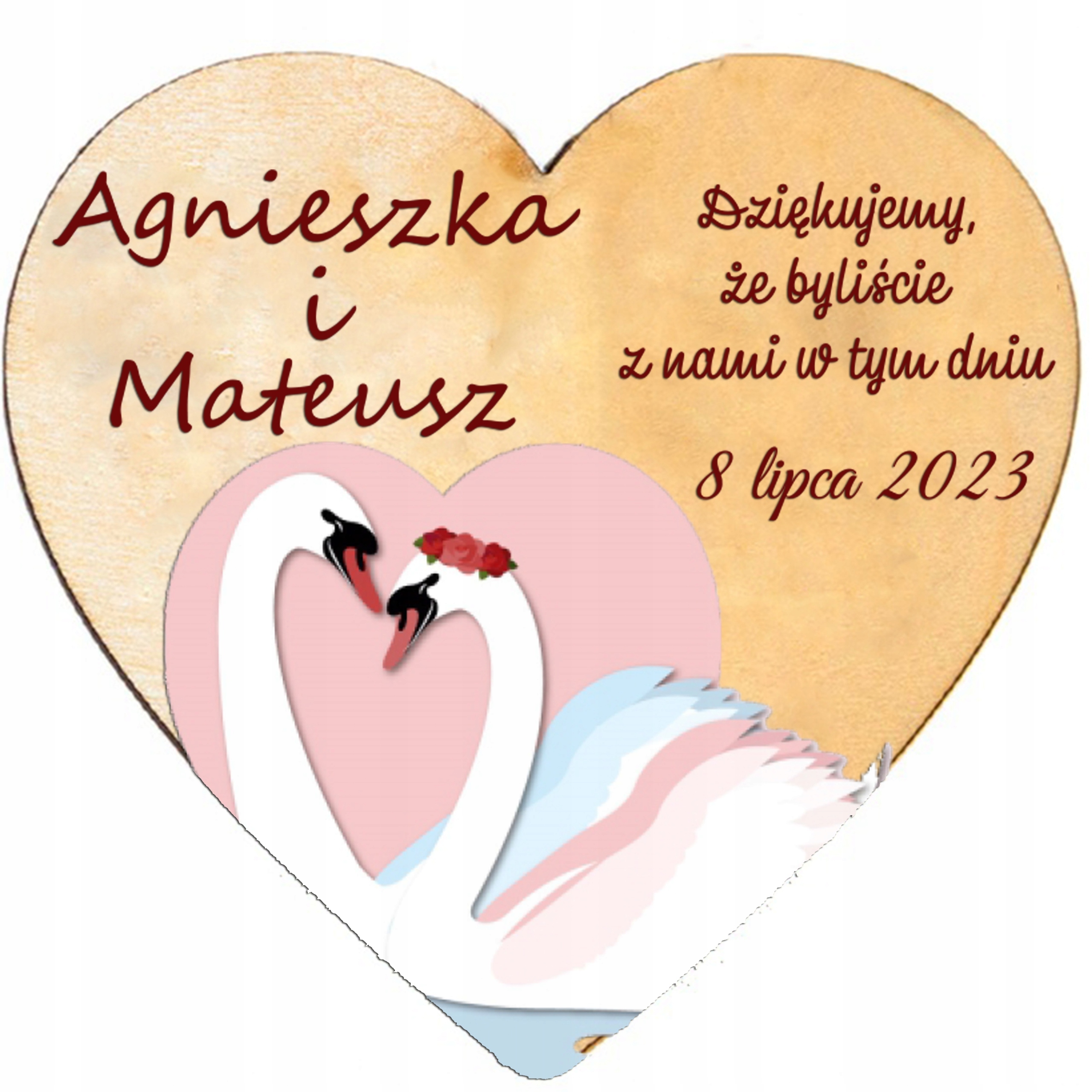 Prezent MAGNES podziękowanie na ślub ślubne wesele dla gości zestaw 10 uv Nazwa Magnes na ślub drewniany personalizacja