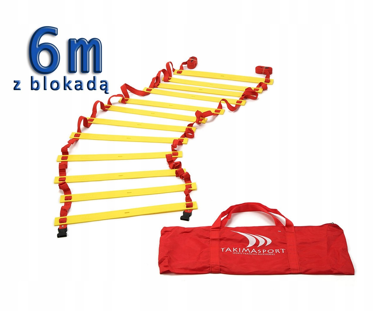 Drabinka koordynacyjna 6 m z blokadą szczebli do ćwiczeń treningu