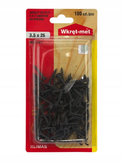 

Wkręty Do Płyt Karton Gips Drewno 3,5x25 100sztuk