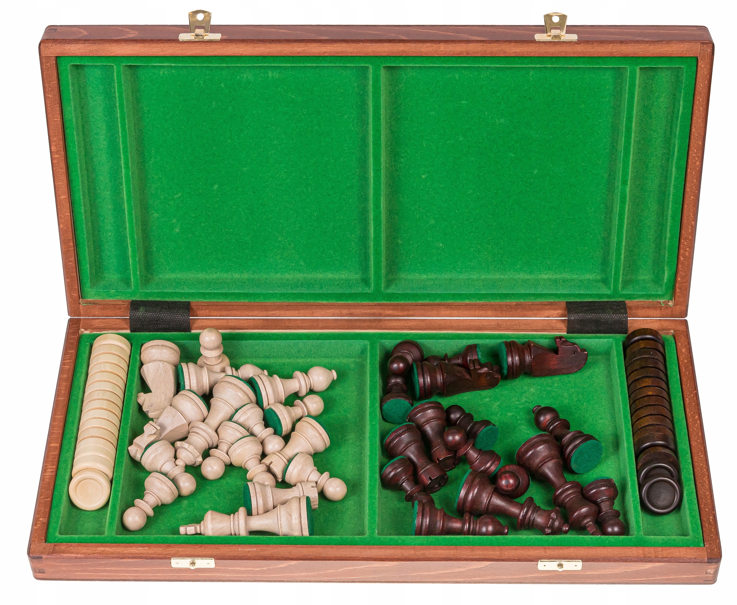 GRA 2w1 - SZACHY - WARCABY XL Drewniane - Mahoń EAN (GTIN) 5902751361896