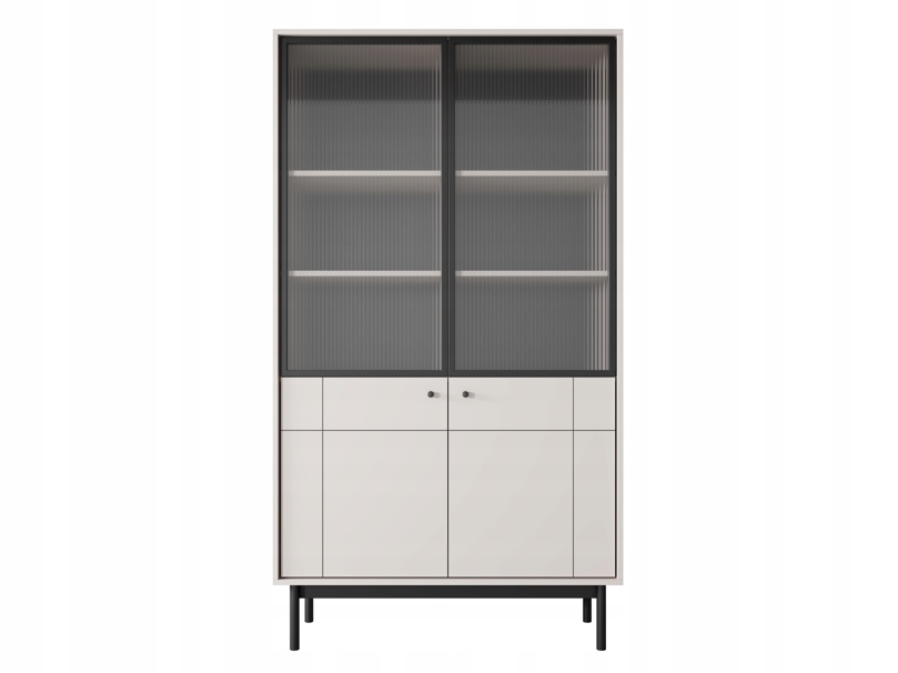 Nowoczesna Witryna 2D 103 cm Dąb Linea JAPI PS - 2 Kolory Kolekcja JAPI