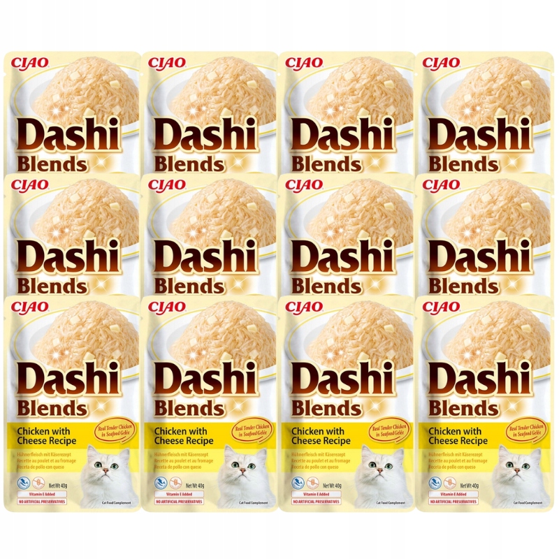 Inaba Dashi Blends Krmivo Vlhké Pro Kočky Polévka Kuře a sýr 40 g