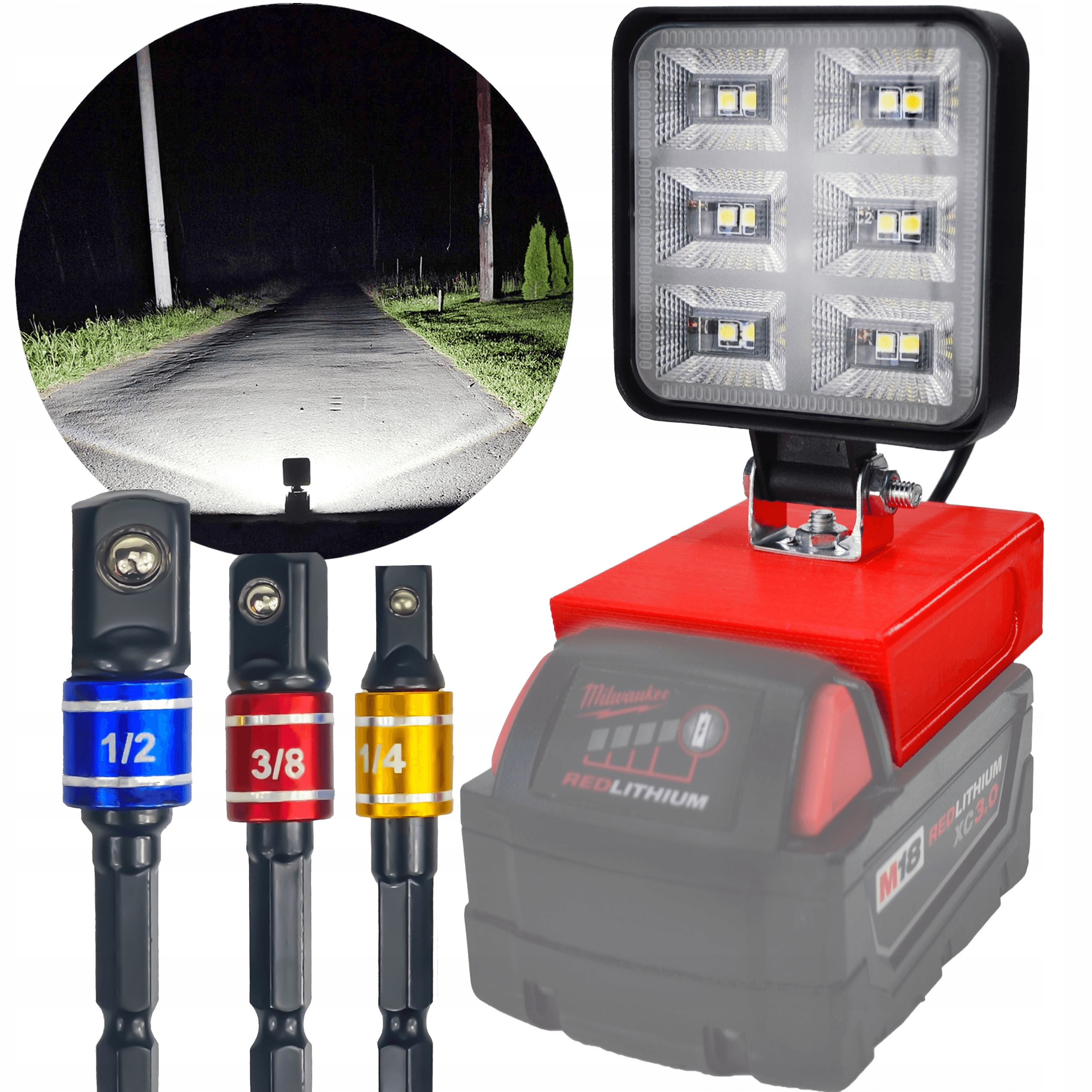 Sada Pracovní Lampy Milwaukee M18 Nástavec Na Nástavce