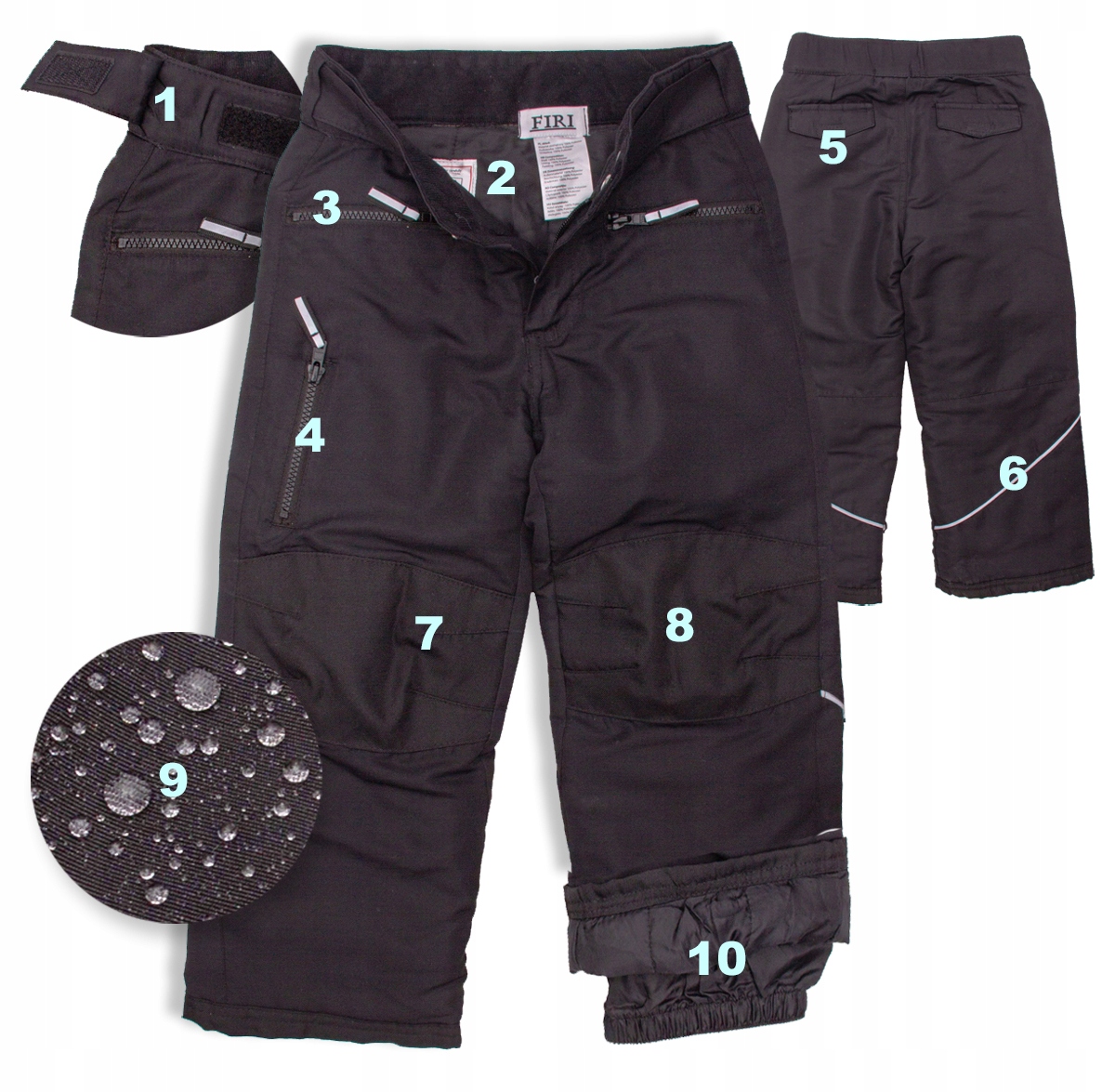 spodnie dziecięce NA NARTY ŚNIEG ocieplane 164 Marka FIRI