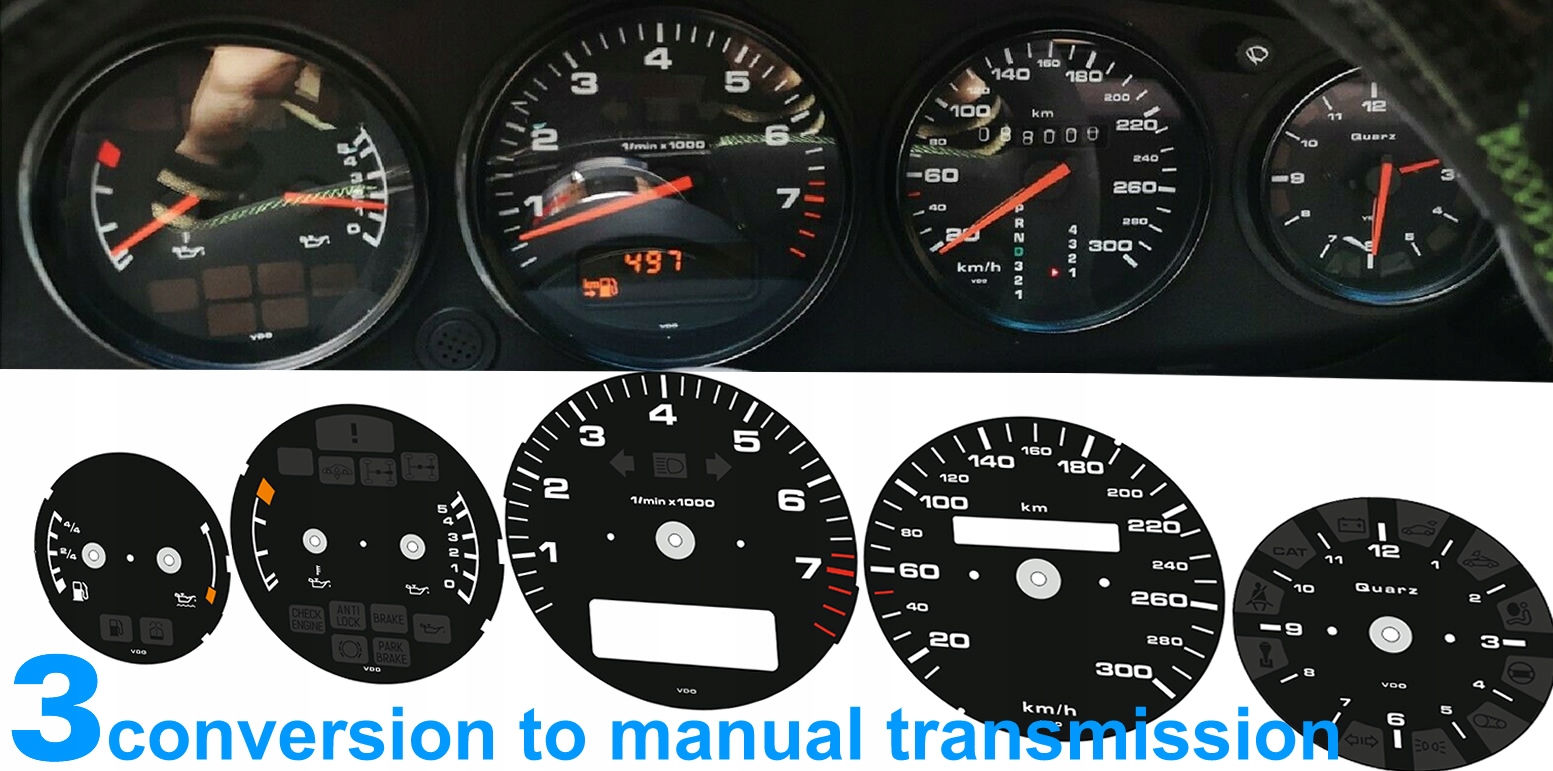 PORSCHE 911 964 Тормозной диск счетчика часы на