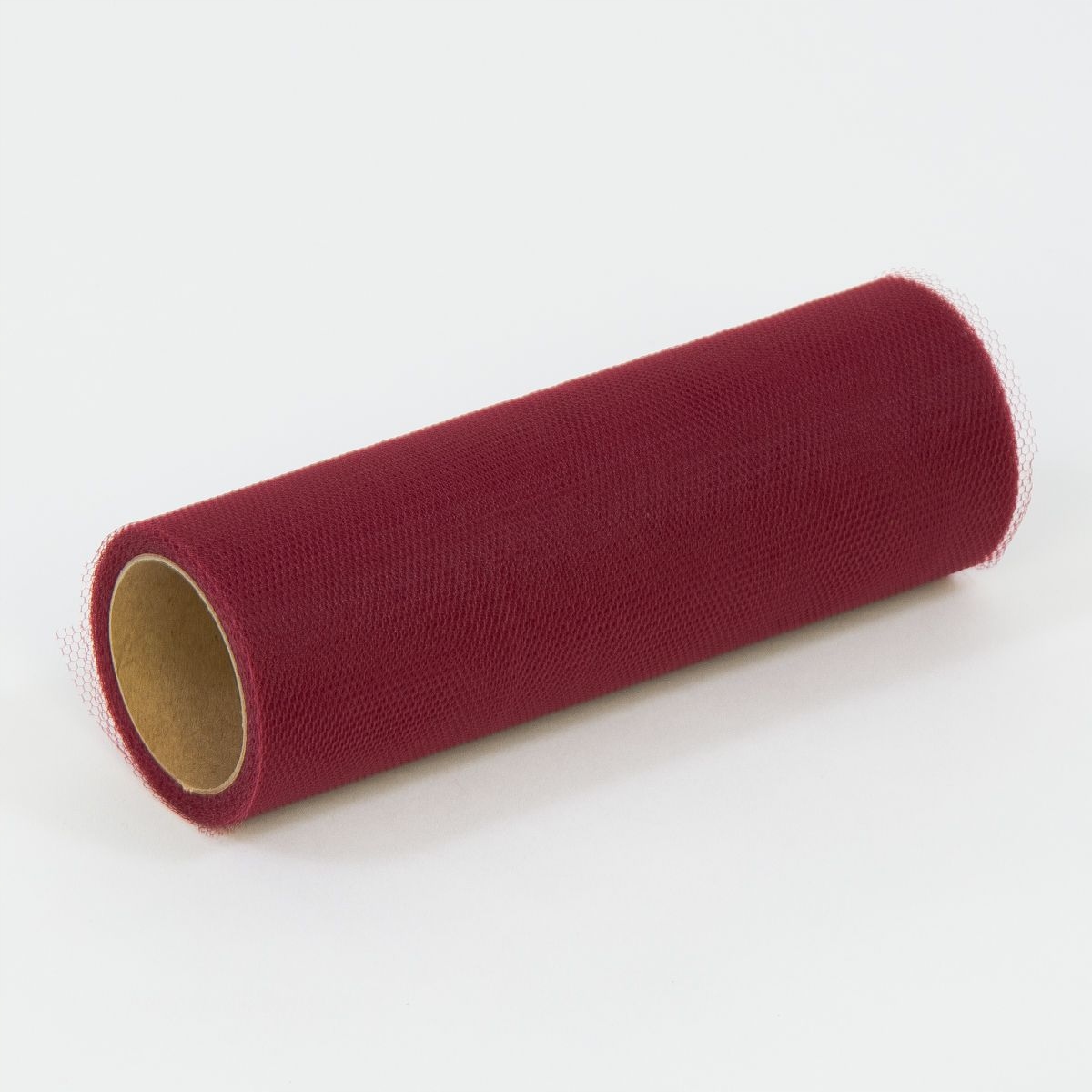 

bordowy tiul dekoracyjny w rolce pompony 15cm 9m