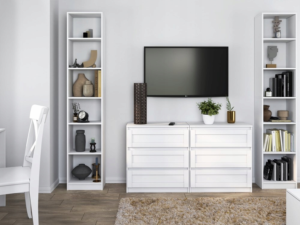 SŁUPEK WITRYNA BIAŁA BIEL REGAŁ KOMODA SZAFKA 40/200 NA KSIĄŻKI ZABAWKI Kolor mebla biały