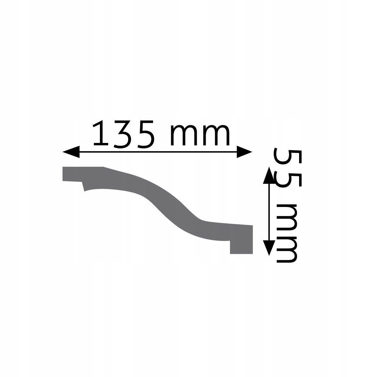 LISTWA PRZYSUFITOWA biała FASETA Sztukateria LGG10 Długość 2.4 m