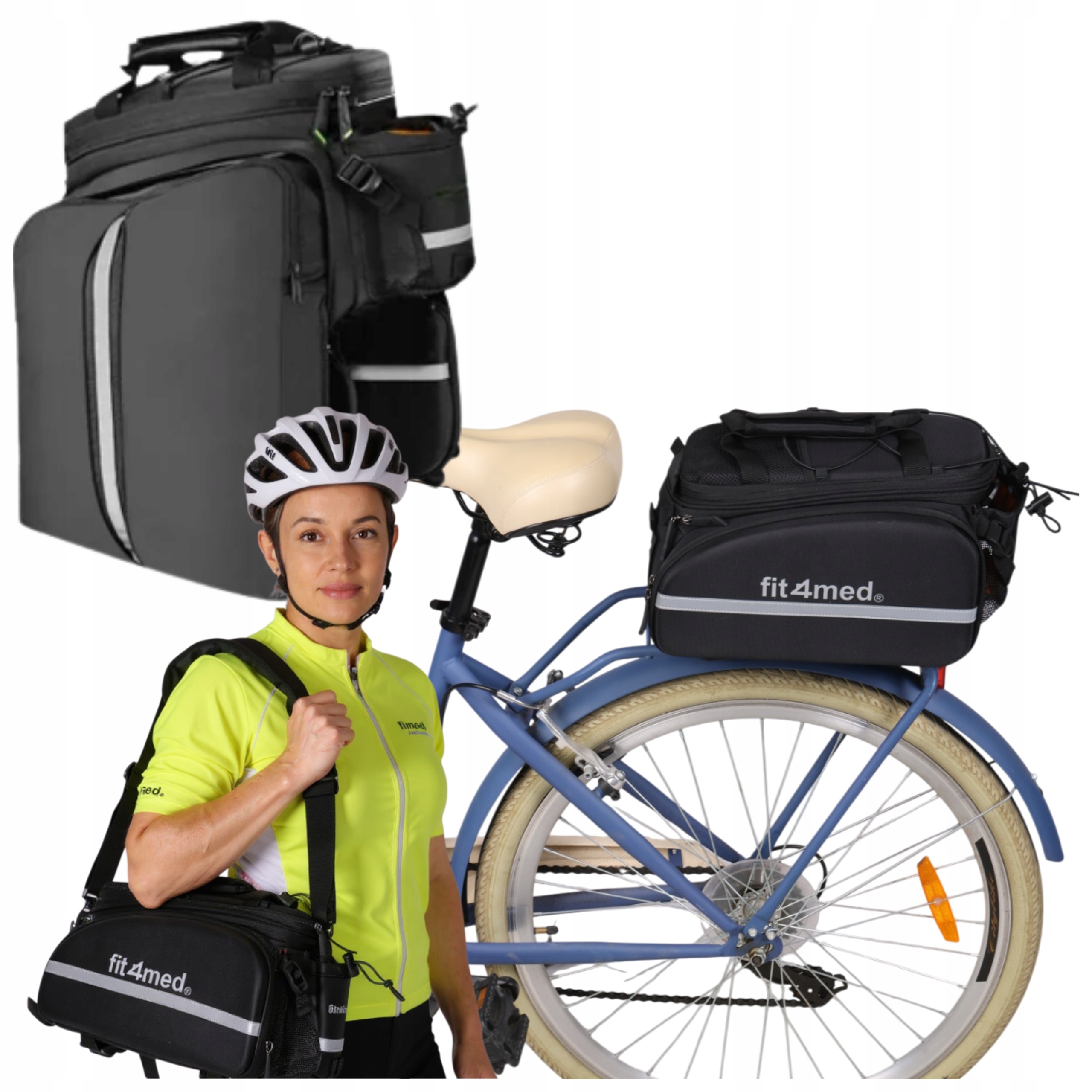 Cyklistická brašna 35L voděodolná taška na zadní nosič kola s kapsami