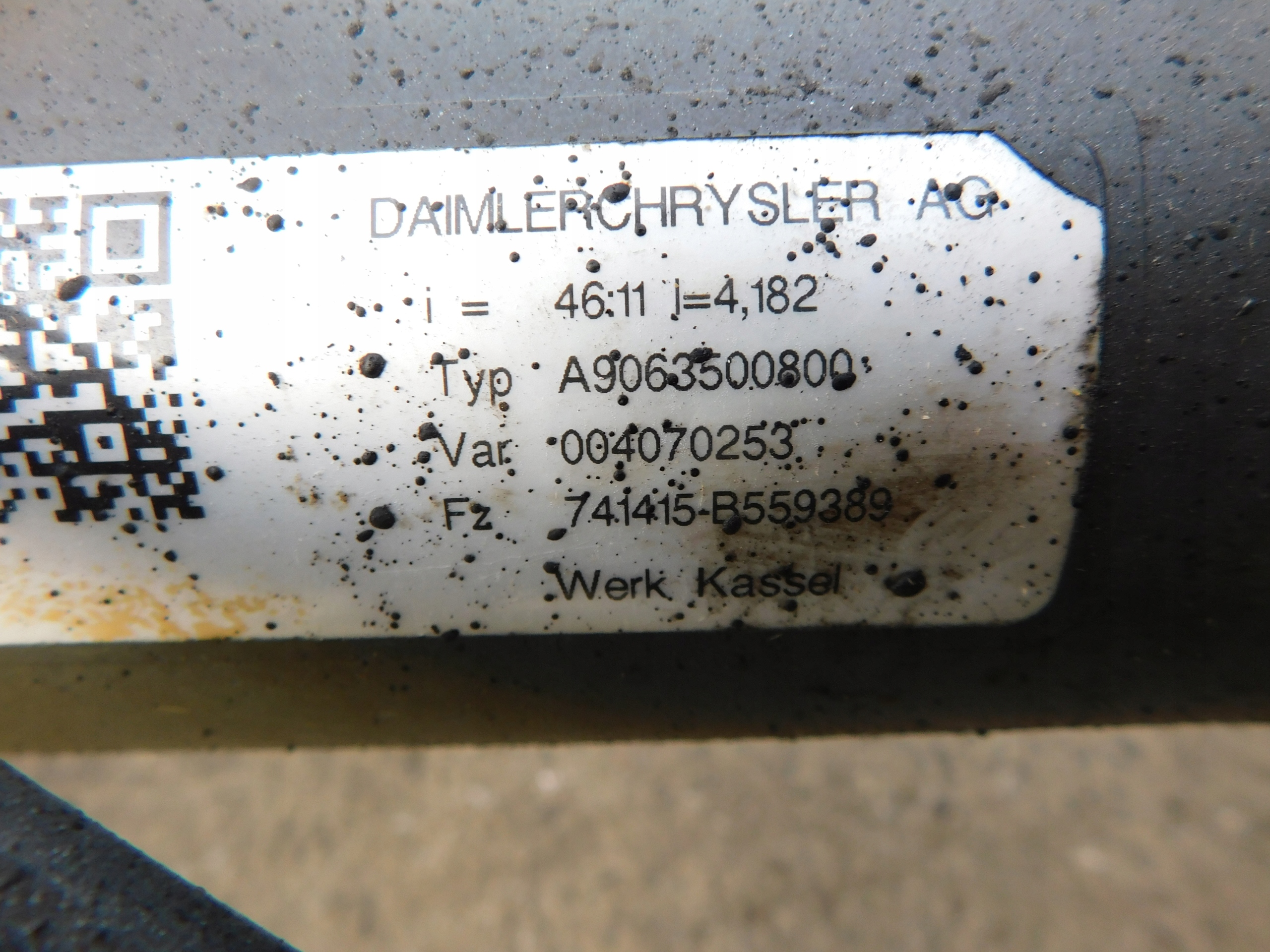 Sprinter 906 VW Crafter diff differential rear part 46:11 SPRAWNY CICHY A9063500800
