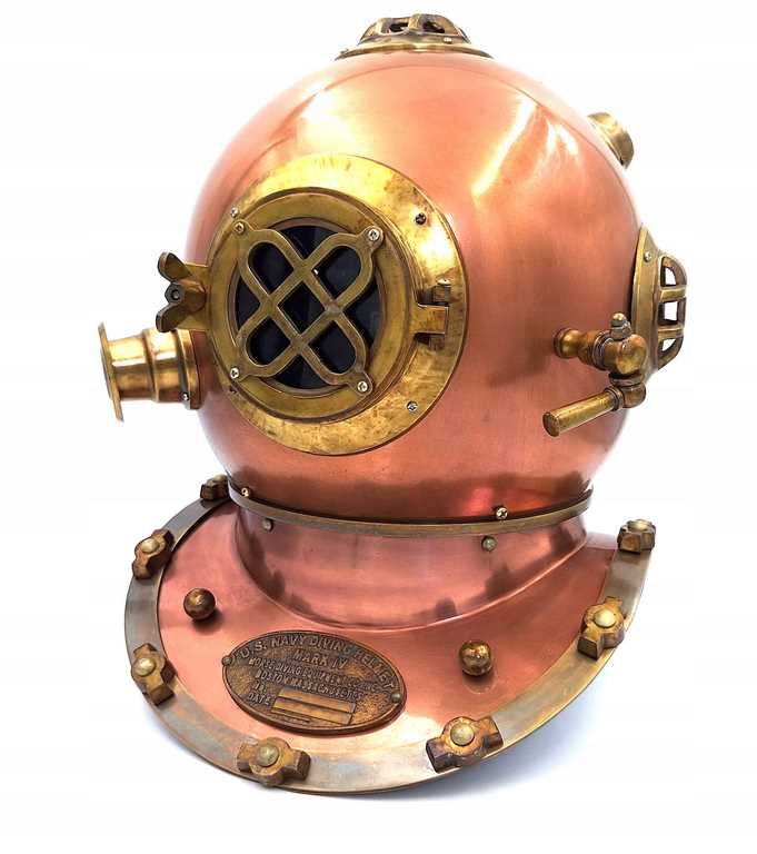 Veľká potápačská prilba 45 cm Replika Vintage, námorný štýl, starožitná meď