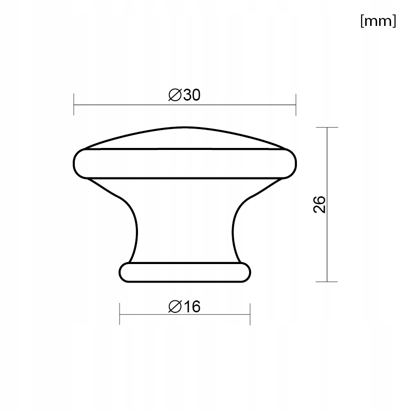 4x GAŁKA MEBLOWA GAŁKA DO MEBLI GAŁKA DO SZAFKI Szerokość produktu 3 cm