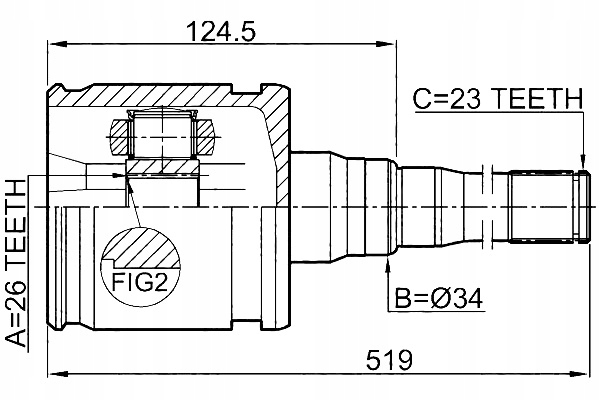 FEBEST PRZEGUB PÓŁOSI WEWNĘTRZNY PRAWY TOYOTA CAMRY JPP ACV30 MCV3 Producent części Febest