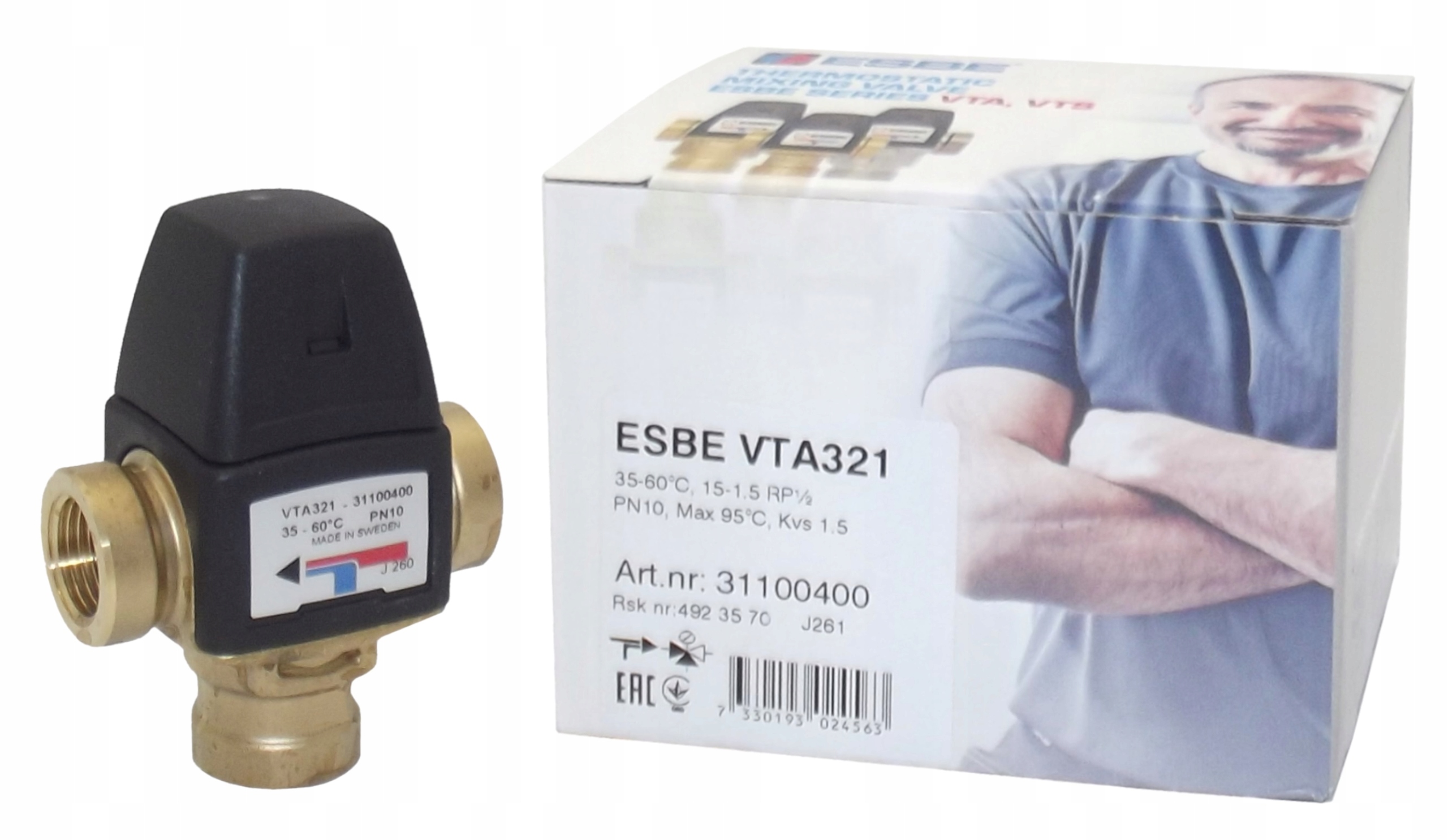 ZAWOR MIESZAJACY ESBE VTA321 1/2\" GW 35-60C 10714202538 - Allegro.pl