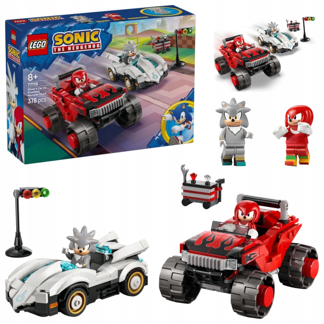 Lego 77118 Sonic the Hedgehog Silver vs. Knuckles v monster trucku