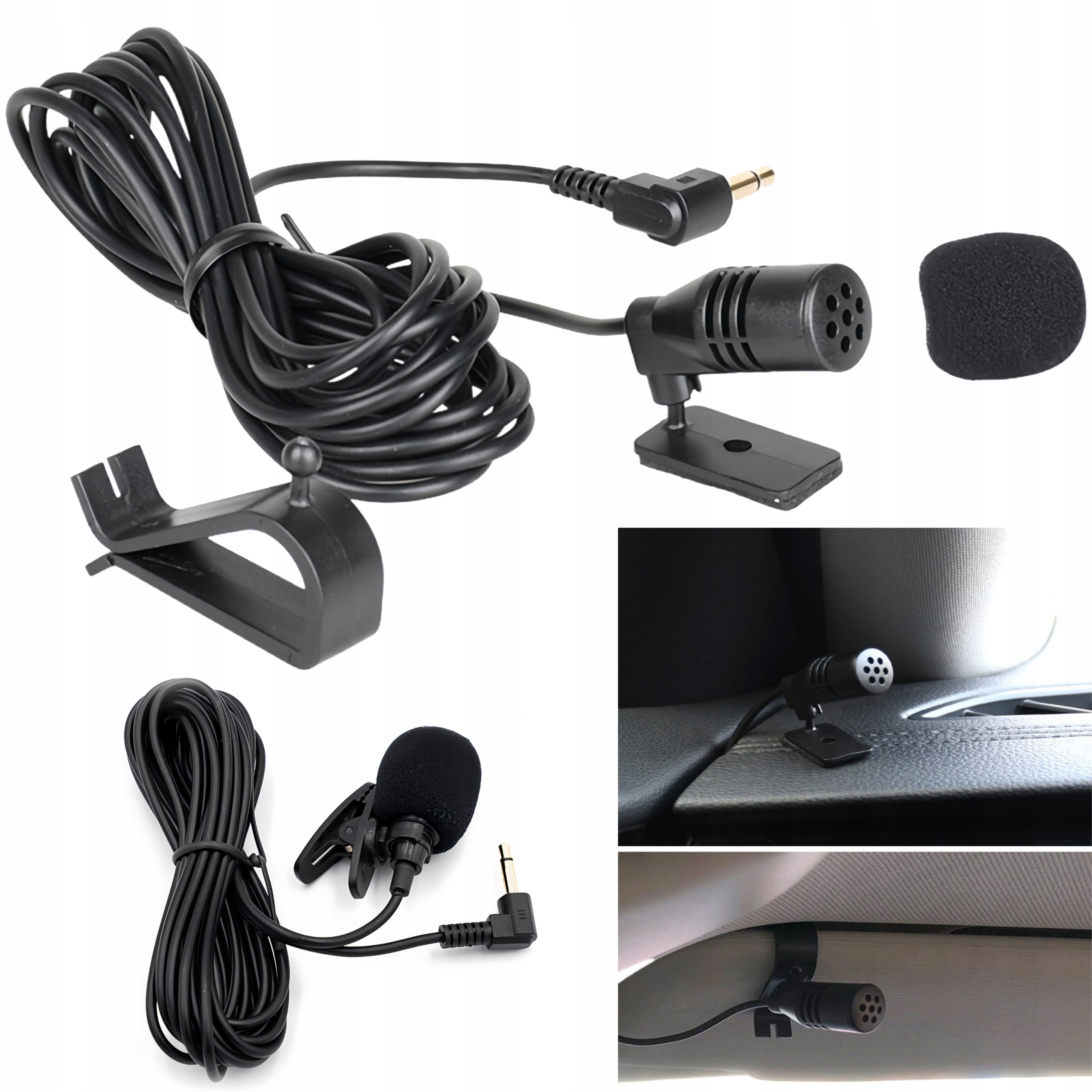 АВТОМОБИЛЬНЫЙ МИКРОФОН ДЛЯ РАДИО С ЗАЖИМОМ 2,5 МЕТРА JACK 3,5 ММ