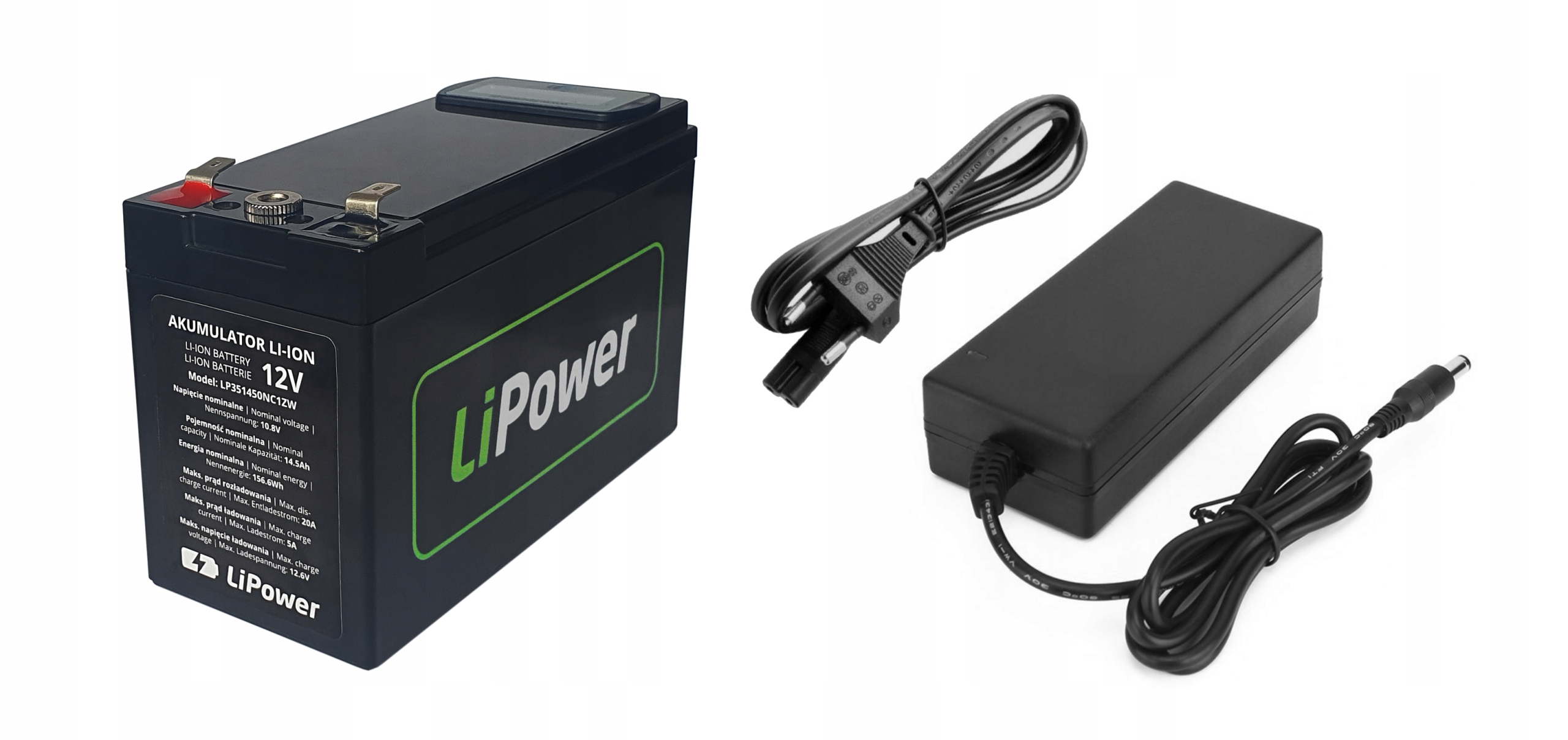 Akumulator Li-Ion 14.5Ah 12V wyświetlacz łado. 5A