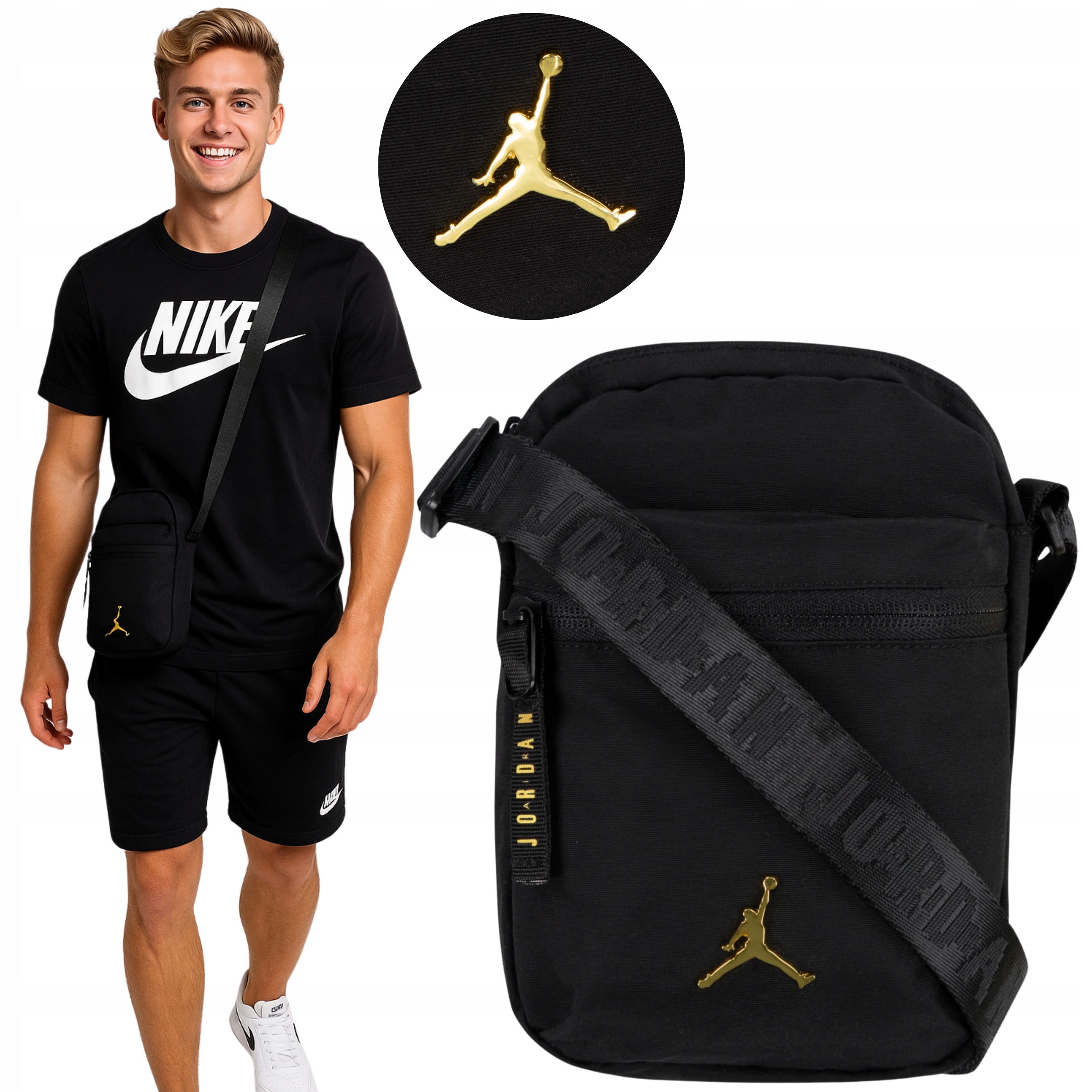 Jordan taška přes rameno Jordan Airborne sling bag metal logo černá pánská