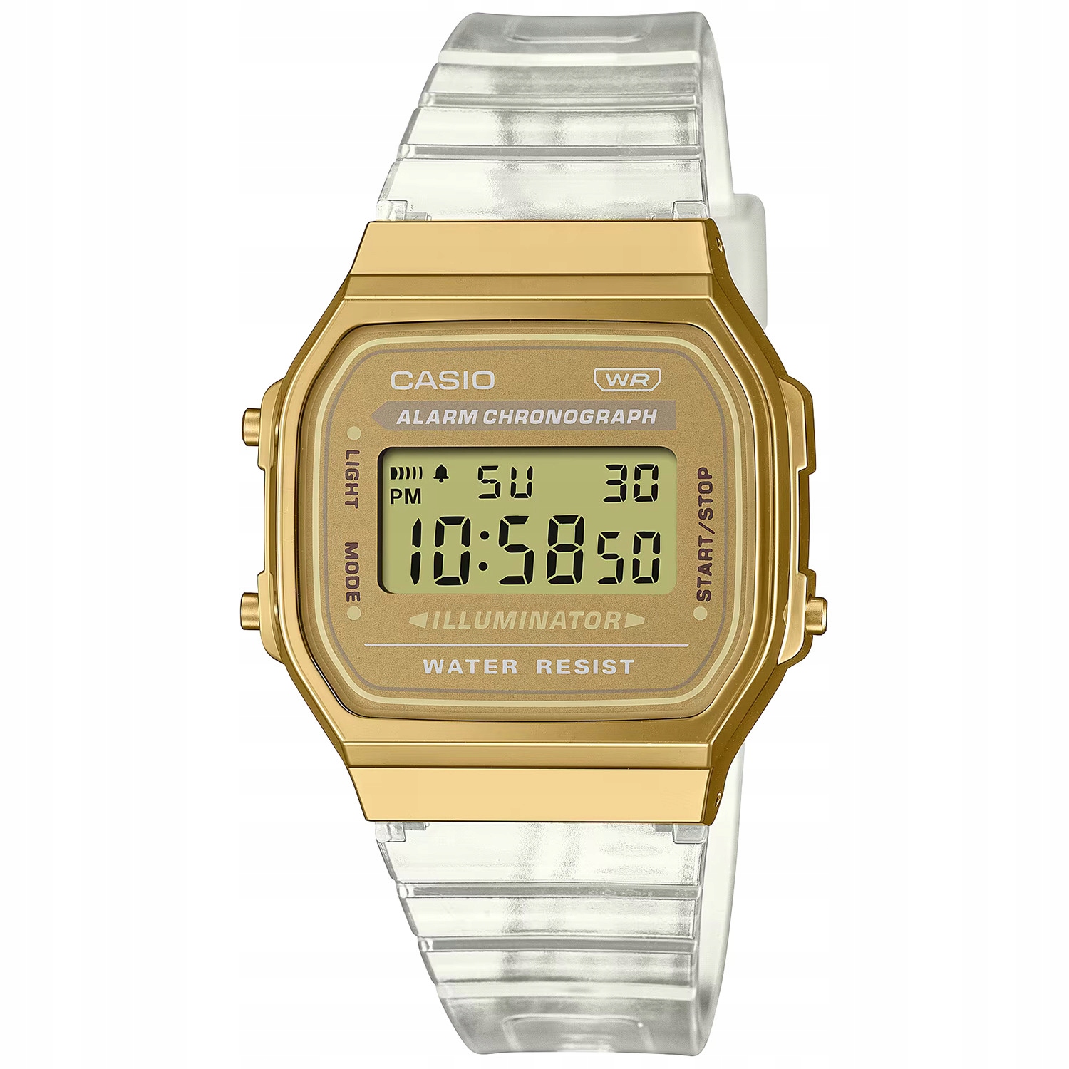 Hodinky Casio Vintage A168XESG-9AEF bezbarvý pásek