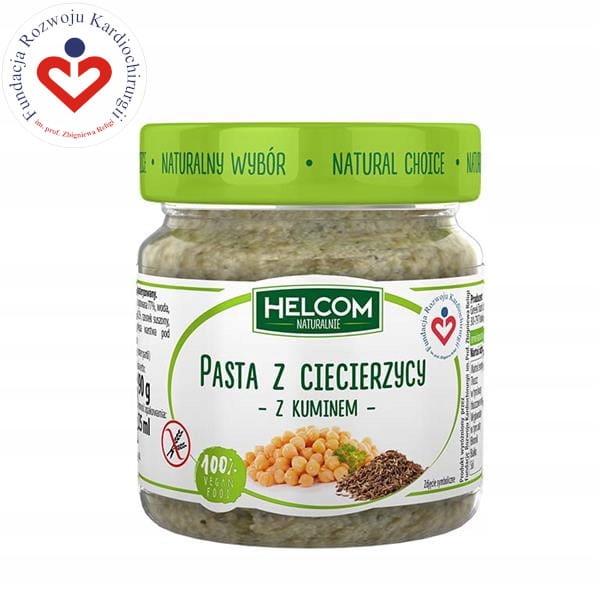 PASTA wegańska Z CIECIERZYCY Z KUMINEM 190g do pieczywa makaronów HELCOM