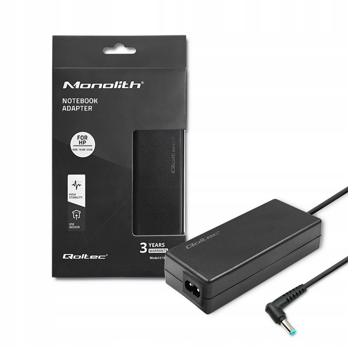 Qoltec Zasilacz do Hp 65W 19.5V 3.33A 4.5*3.0 Slim