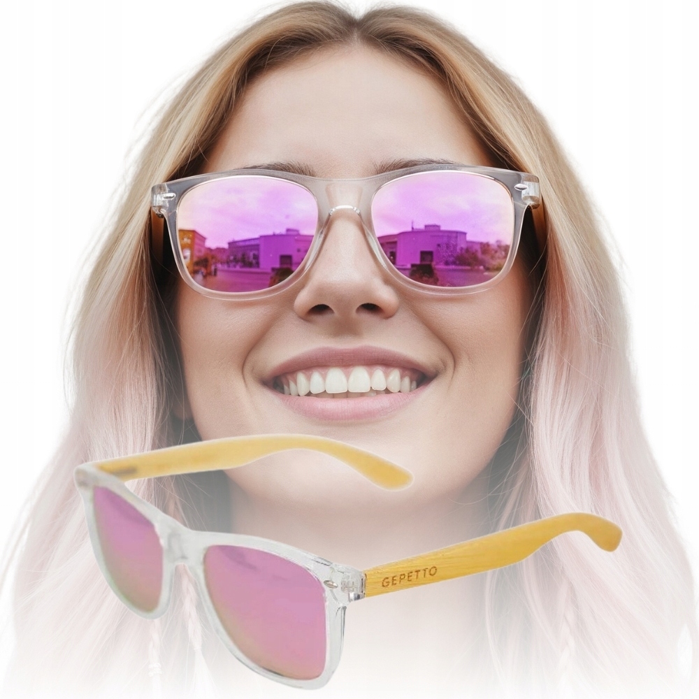 Okulary przeciwsłoneczne Gepetto Congo Rose z polaryzacją UV400 i etui