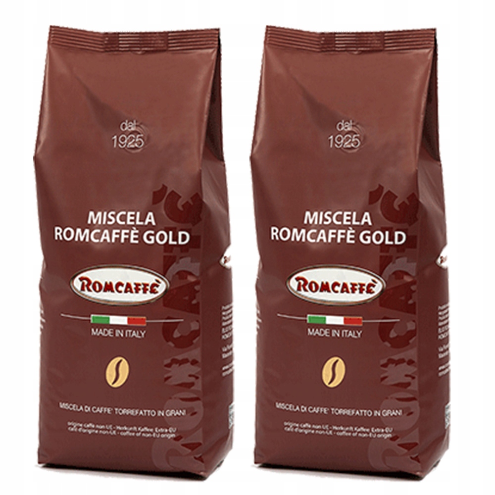 Levně Káva zrnková Romcaffe Gold Blend italská směsná arabica robusta 2x 1 kg