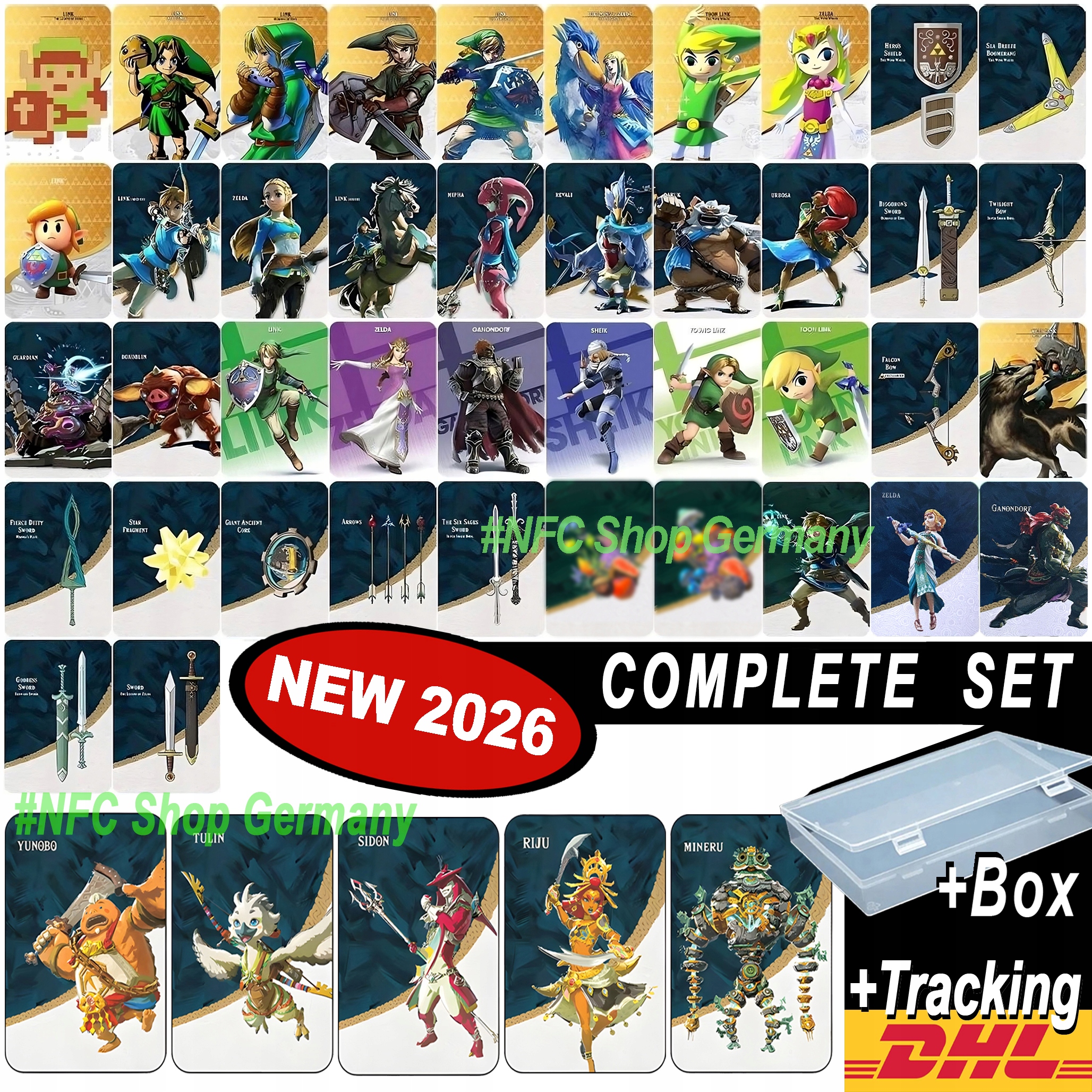 Zelda Amiibo Karty [47x] Botw Totk Nfc Switch 1/2 kompatybilne – NOWE 2025
