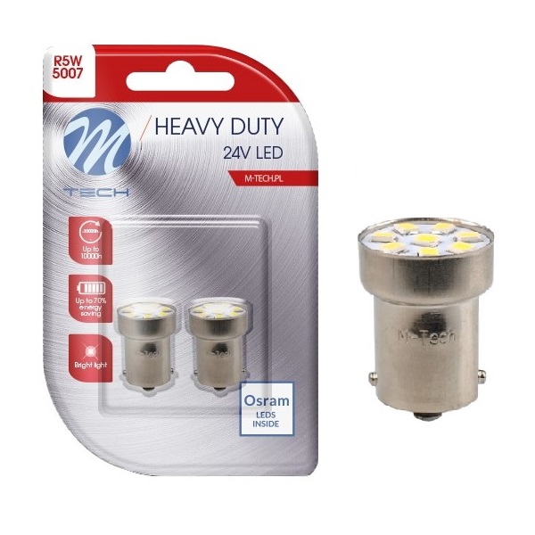 

Żarówki R5W Led Osram G18 Dioda Biała 24V Tir