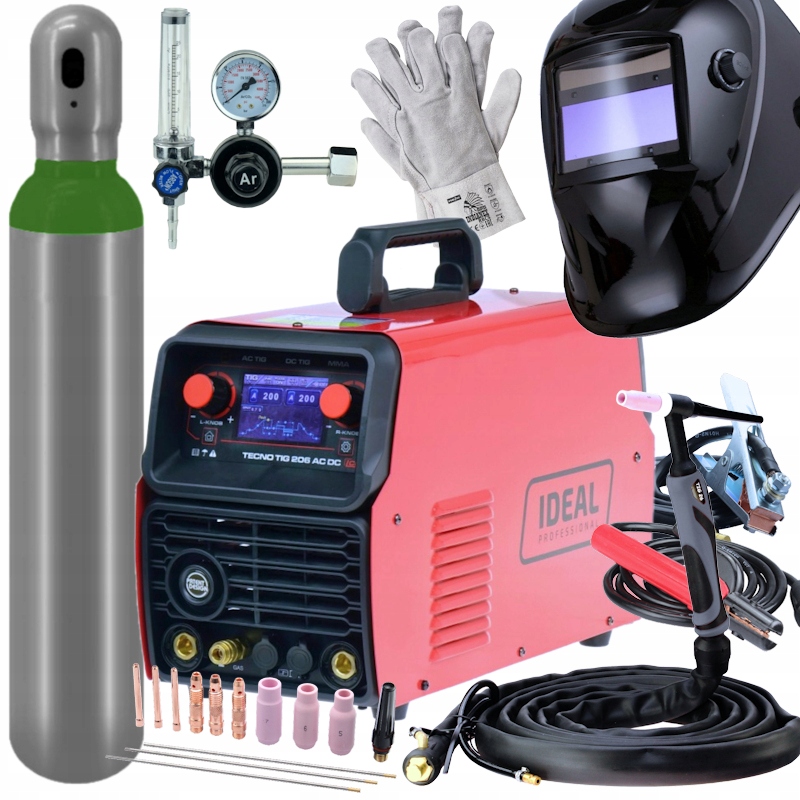 Spawarka Tig/mma Aluminium Tecno Tig 206 Ac/dc Hf LCD Ideal Zestaw