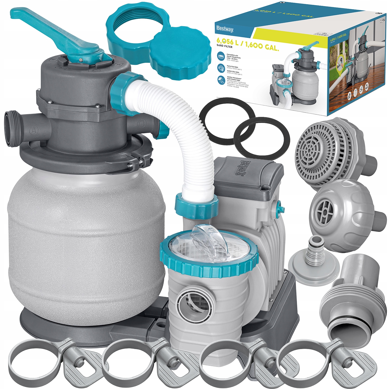 Písková pumpa Filtr do bazénu Bestway 6056 l/h 58497, filtrující písek