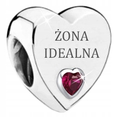 Charms zawieszka serce dla żony beads srebro próba 925 na Walentynki-Zdjęcie-0