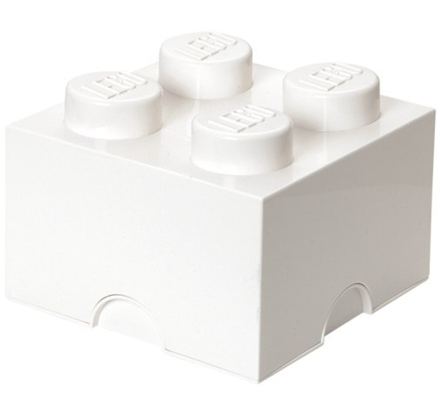 Lego Pojemnik Klocek 4 Kontener 2x2 Brick 25 CM Pudło Sorter Biały