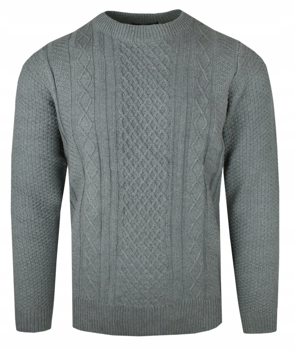 Pánský svetr z bavlněného úpletu (Knit) Adriano Guinari popelavý XXL