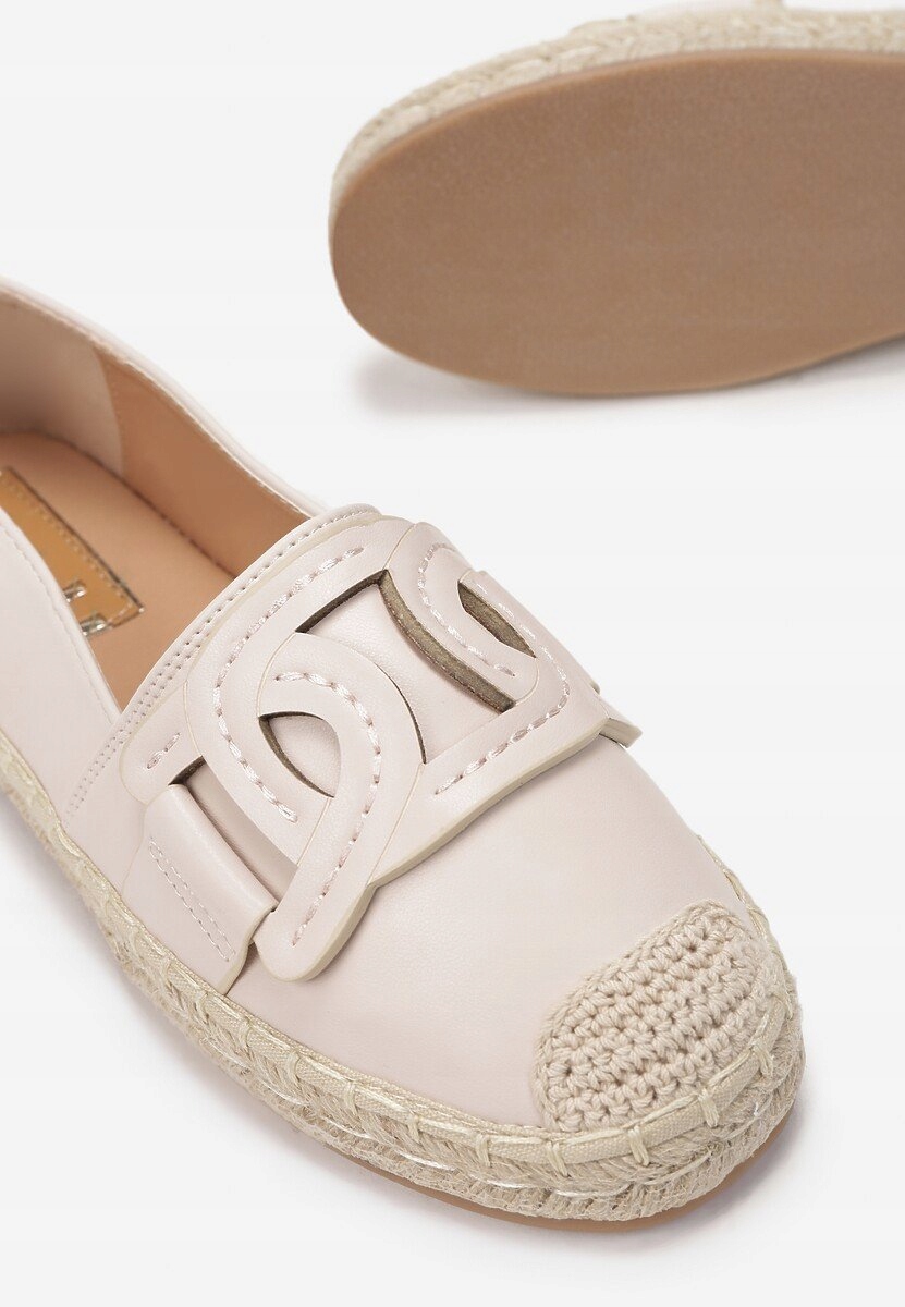 BEŻOWE ESPADRYLE DAMSKIE CHANELKI EKOSKÓRA 41 Rozmiar 41