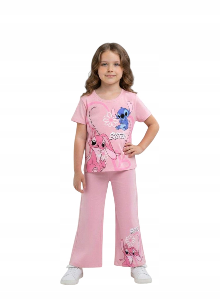 DRES DZIEWCZĘCY KOMPLET STICH Andzia SPODNIE SZEROKIE DRESOWE Lilo 104/110