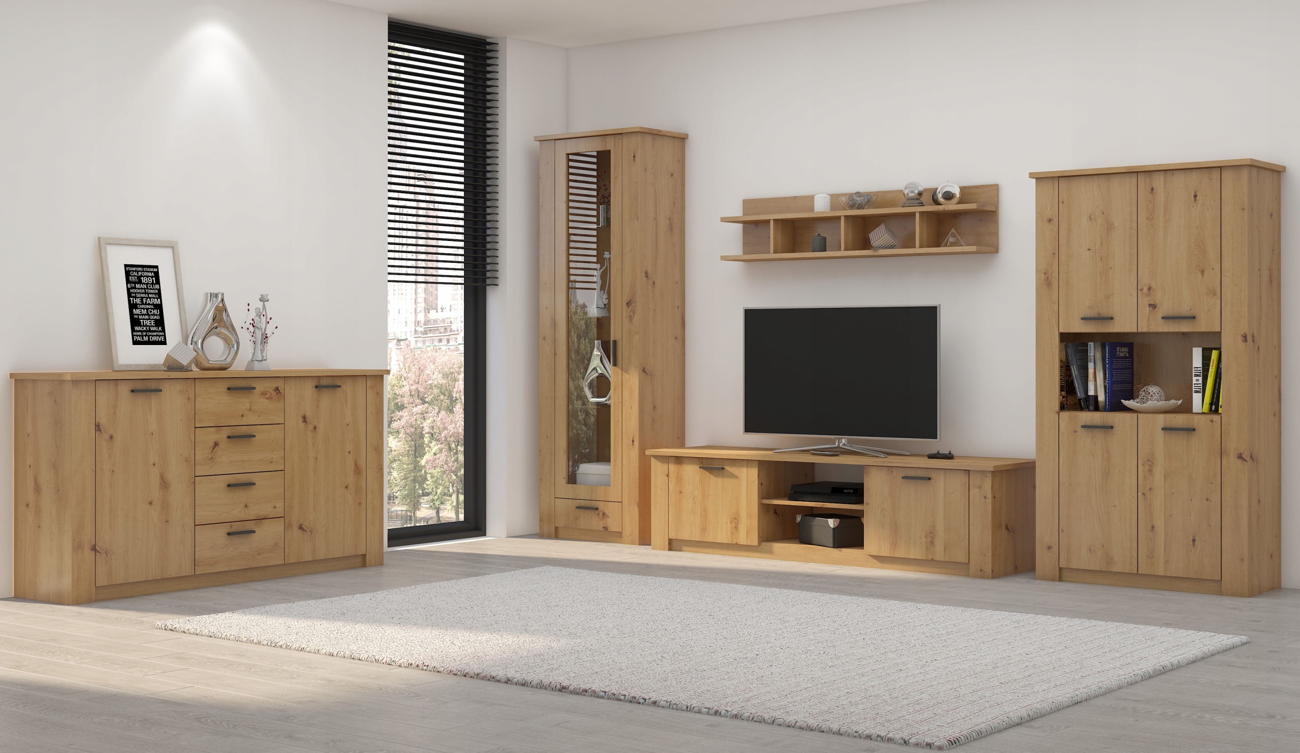 Meblościanka Colorado + komoda dąb artisan - Promocja