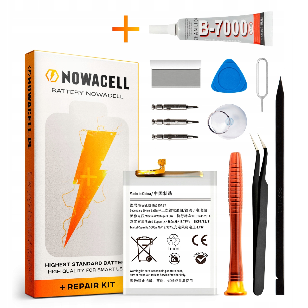 Zestaw Bateria EB-BA315ABY Klej do Samsung A31 A32 A22 F22 5000 mAh